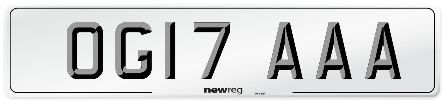 OG17 AAA Number Plate from New Reg